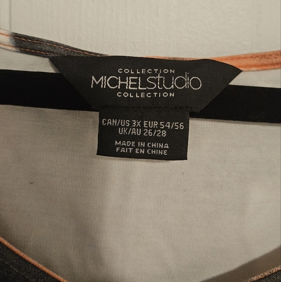 Womens 3X plus size sleeveless shirt tie-dye NWT Michel studio stretchy soft - Picture 2 of 4